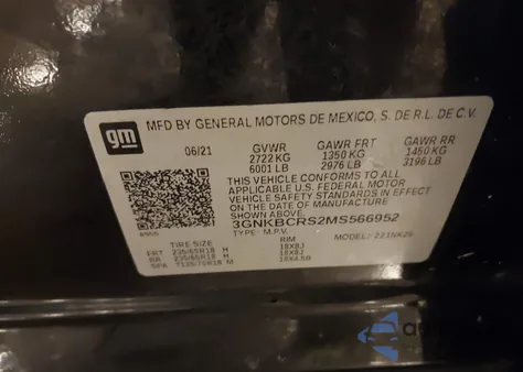 2021 Chevrolet Blazer Fwd 2Lt from USA, damaged, VIN 3GNKBCRS2MS566952